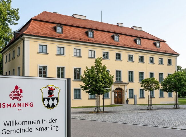 KI erstelltes Bild vom Rathaus Ismaning